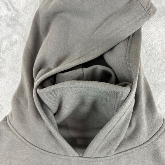 Snood Overside Hoodie Mens Small Grey Fearless Turtleneck Fleece Sweatshirt - Picture 4 of 14